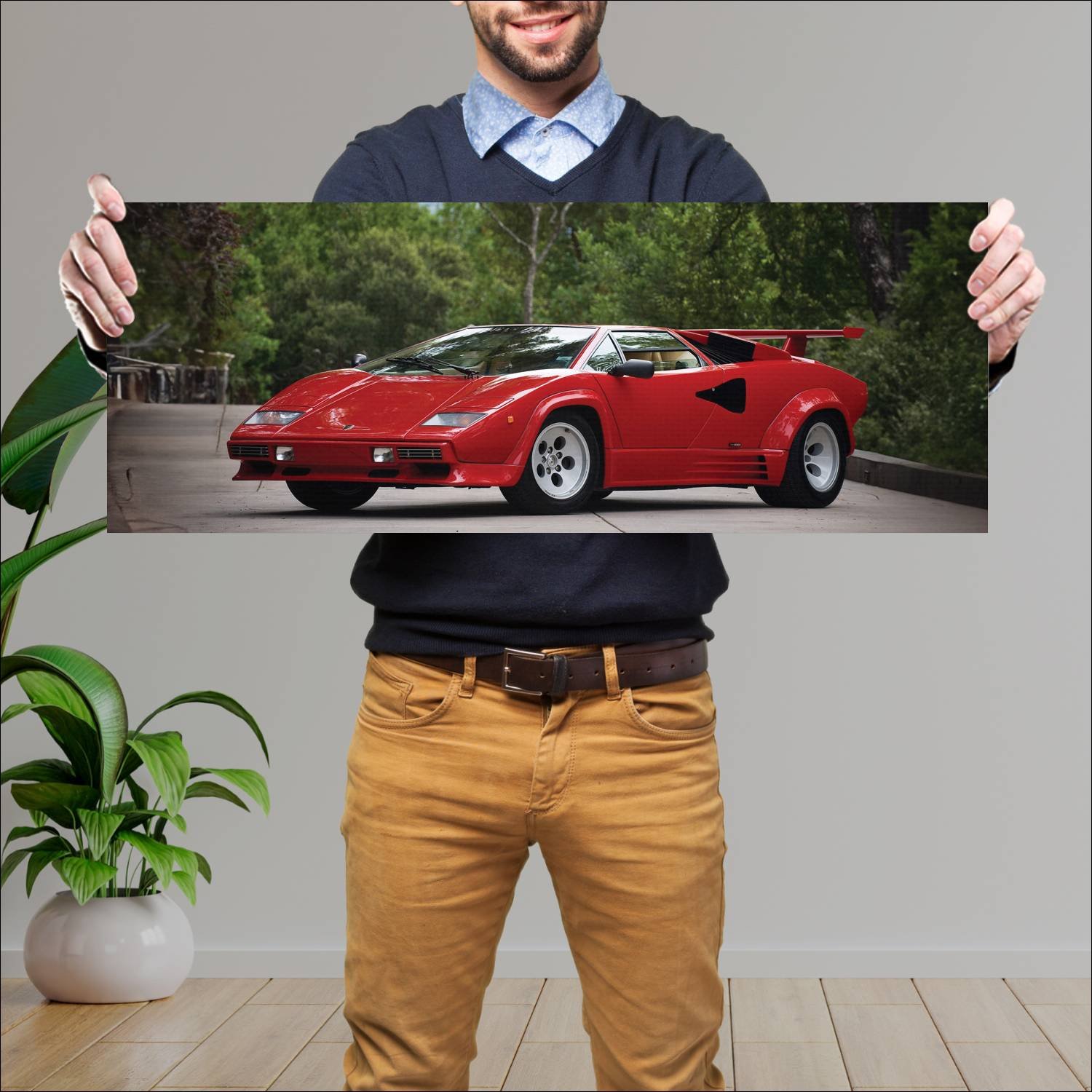 Cuadro grande 30x80cm 1987 lamborghini countach 50 86 Lamborghini