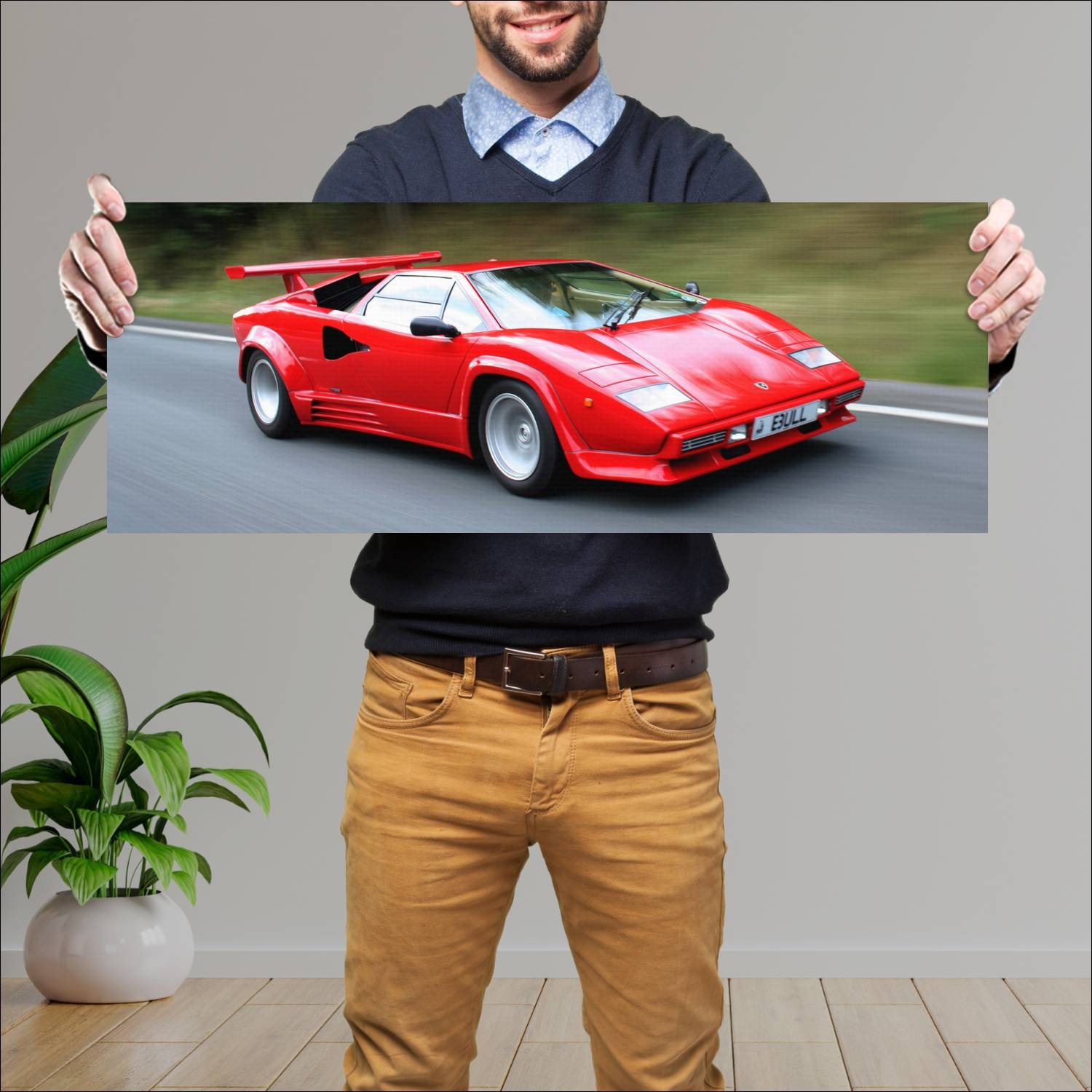Cuadro grande 30x80cm 1987 lamborghini countach 50 87 Lamborghini