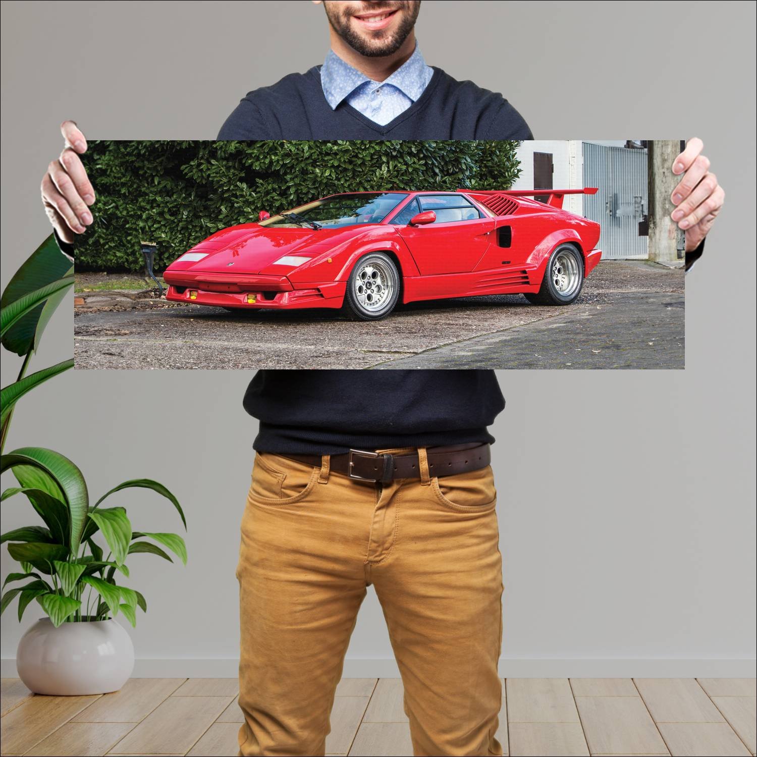 Cuadro grande 30x80cm 1988 lamborghini countach 25 89 Lamborghini