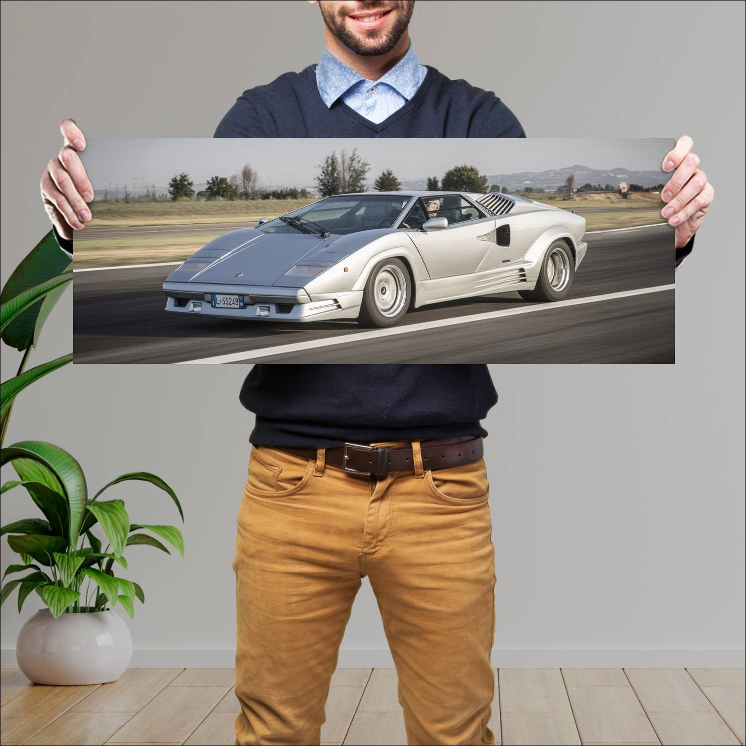 Cuadro grande 30x80cm 1988 lamborghini countach 25 90 Lamborghini