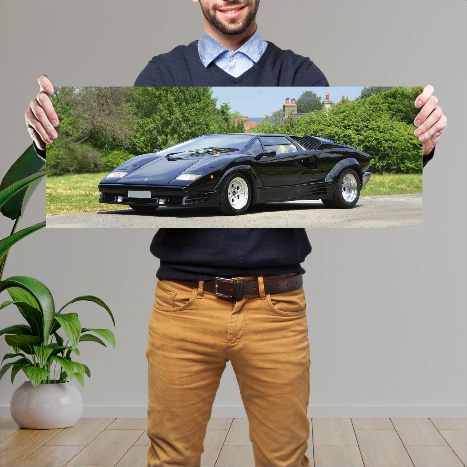 Cuadro grande 30x80cm 1988 lamborghini countach 25 91 Lamborghini