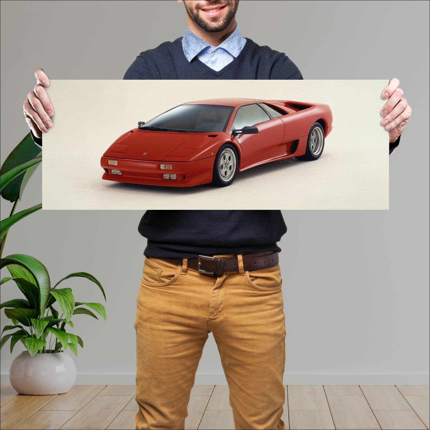 Cuadro grande 30x80cm 1990 lamborghini diablo 4740 94 Lamborghini