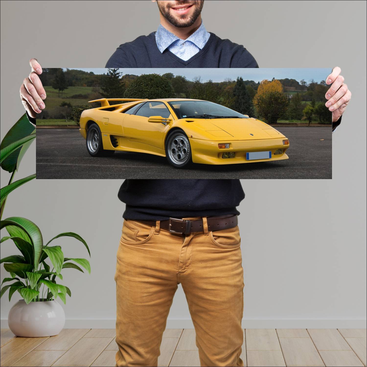 Cuadro grande 30x80cm 1990 lamborghini diablo 4740 95 Lamborghini