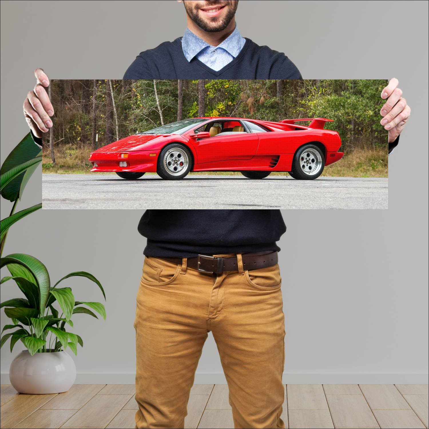 Cuadro grande 30x80cm 1990 lamborghini diablo us 6 97 Lamborghini