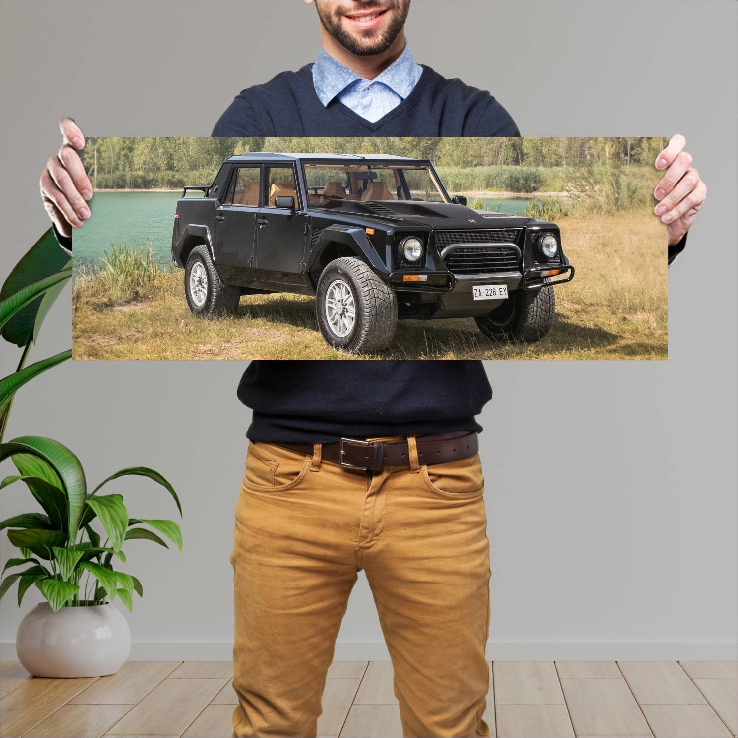 Cuadro grande 30x80cm 1990 lamborghini lm002 us 72 99 Lamborghini
