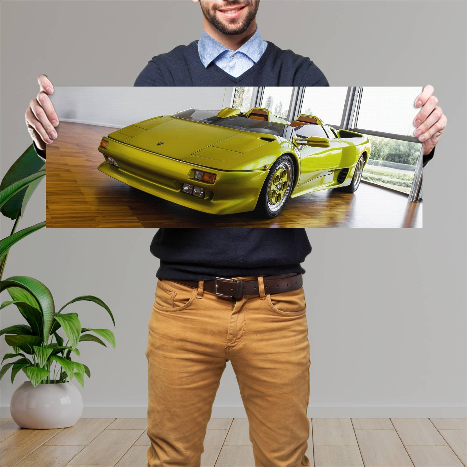 Cuadro grande 30x80cm 1992 lamborghini diablo road 100 Lamborghini