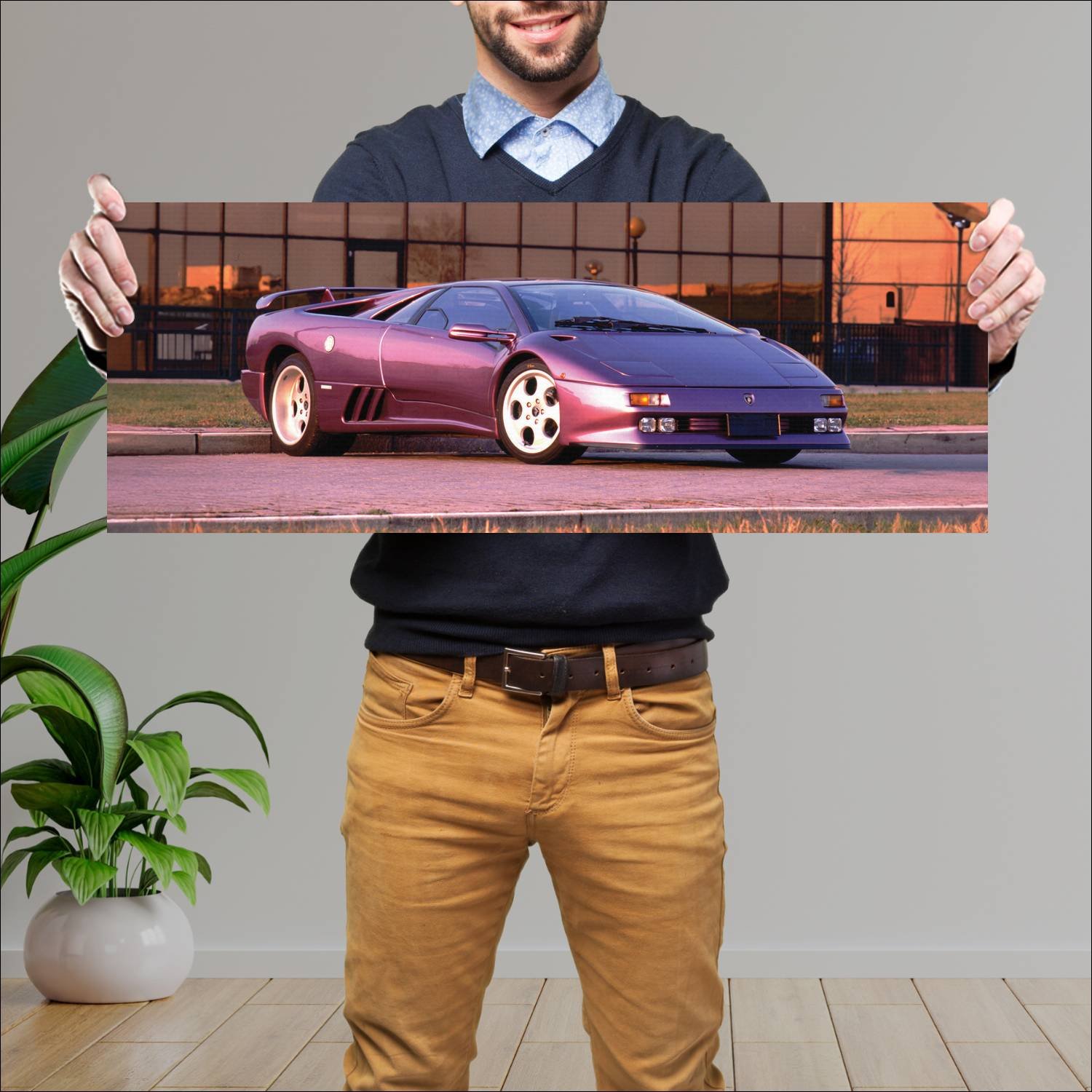 Cuadro grande 30x80cm 1994 lamborghini diablo se30 102 Lamborghini