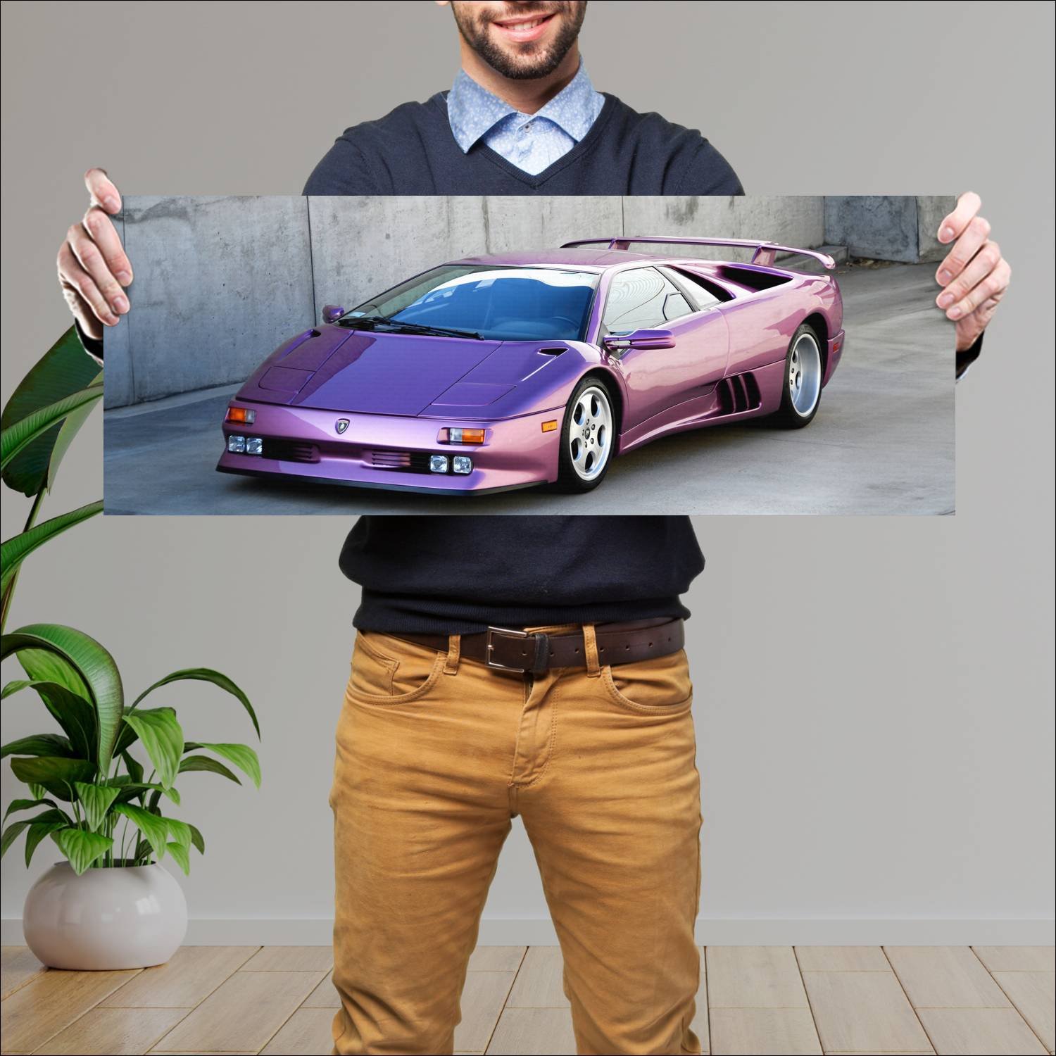 Cuadro grande 30x80cm 1994 lamborghini diablo se30 104 Lamborghini