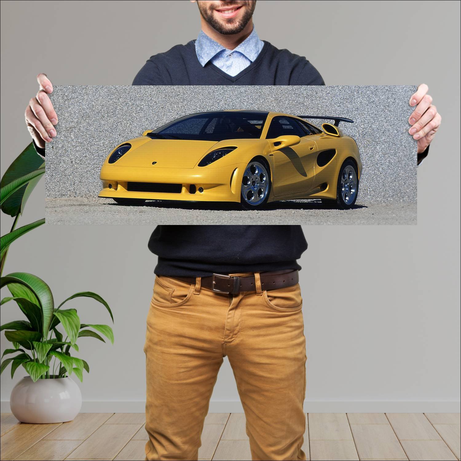 Cuadro grande 30x80cm 1995 lamborghini cala auto 107 Lamborghini