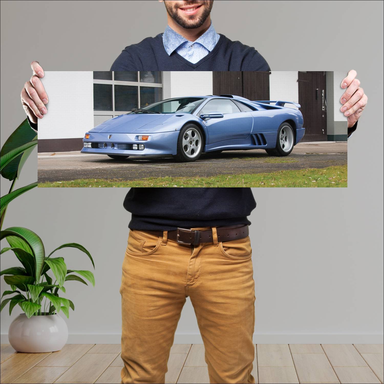 Cuadro grande 30x80cm 1995 lamborghini diablo se30 108 Lamborghini