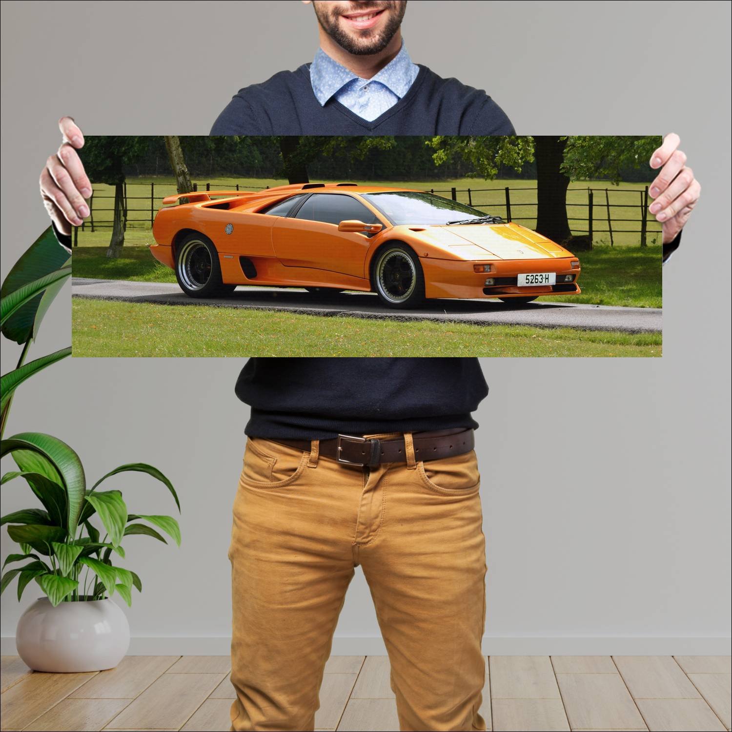 Cuadro grande 30x80cm 1995 lamborghini diablo sv u 112 Lamborghini