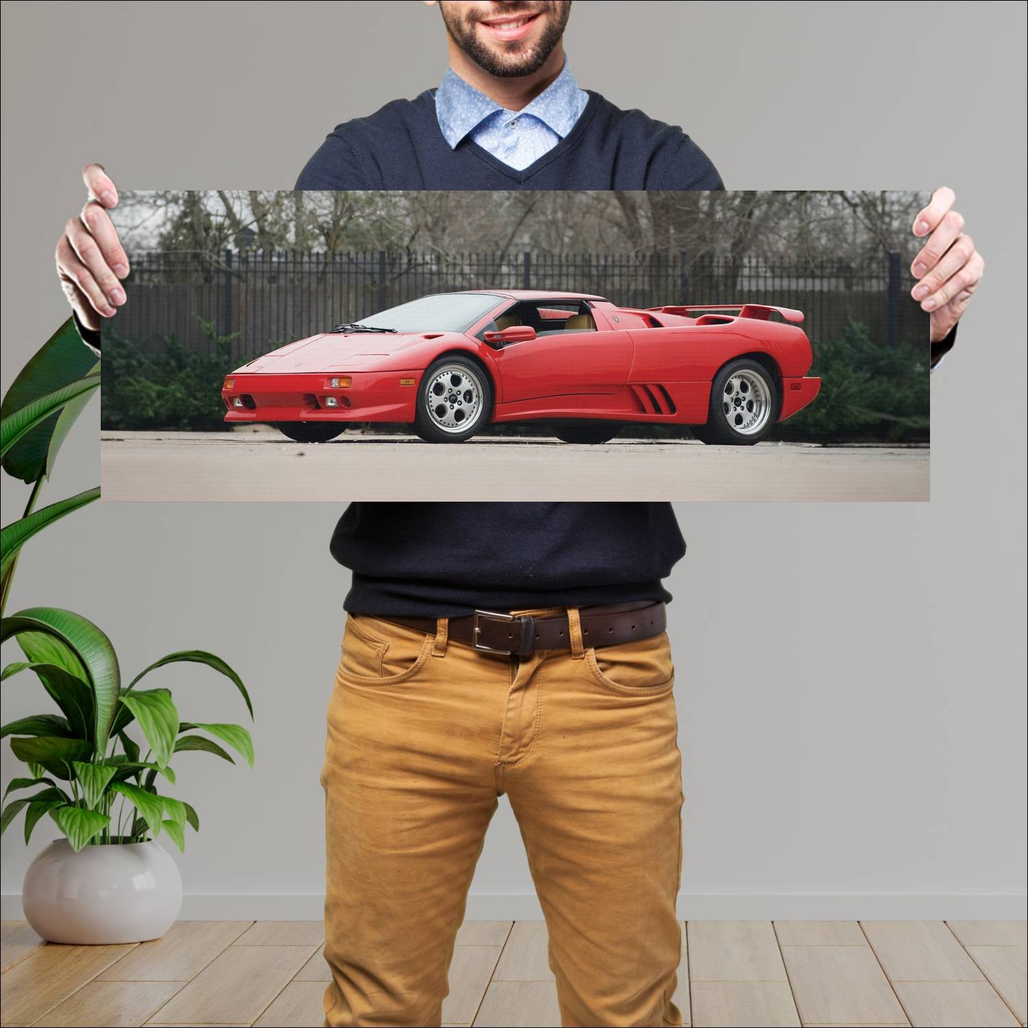 Cuadro grande 30x80cm 1995 lamborghini diablo vt r 115 Lamborghini