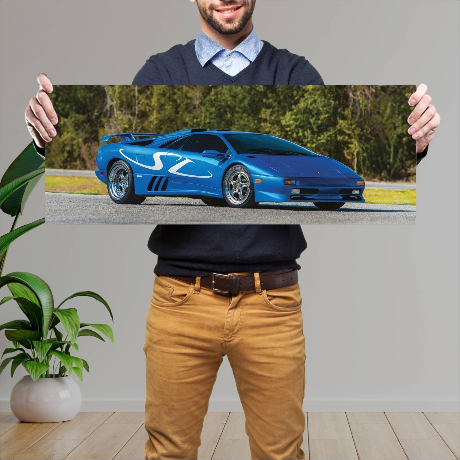 Cuadro grande 30x80cm 1998 lamborghini diablo sv m 120 Lamborghini