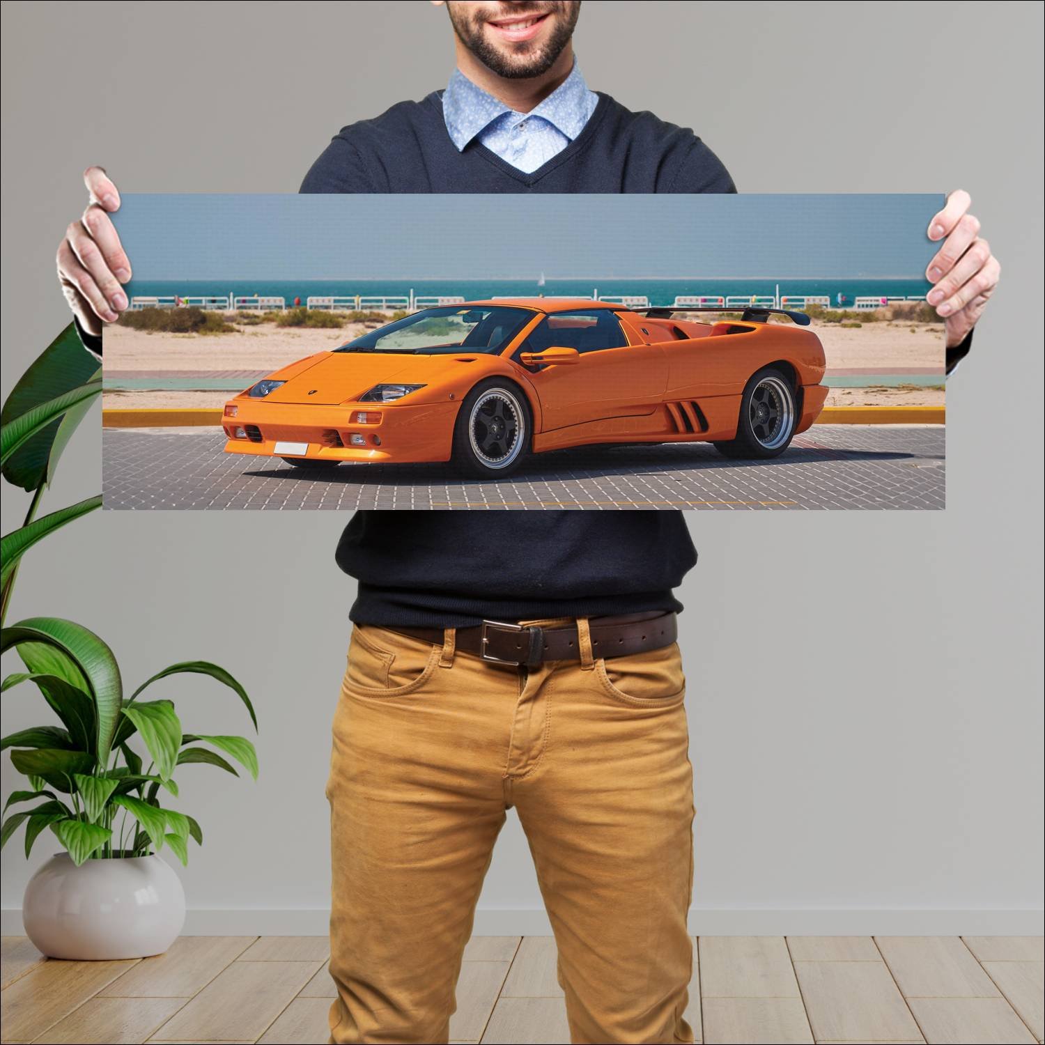 Cuadro grande 30x80cm 1998 lamborghini diablo vt r 124 Lamborghini