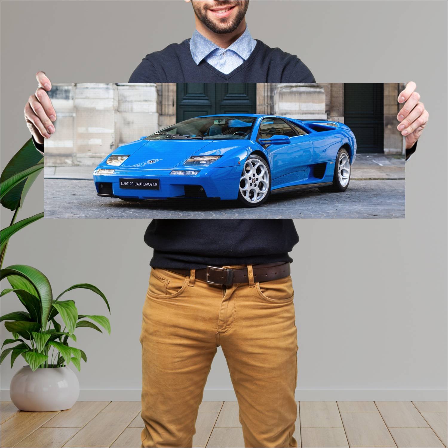 Cuadro grande 30x80cm 2000 lamborghini diablo vt 6 137 Lamborghini