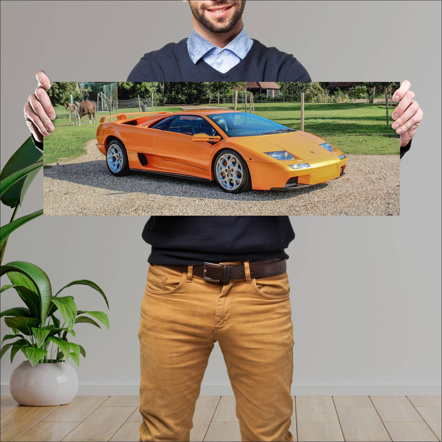 Cuadro grande 30x80cm 2000 lamborghini diablo vt 6 138 Lamborghini