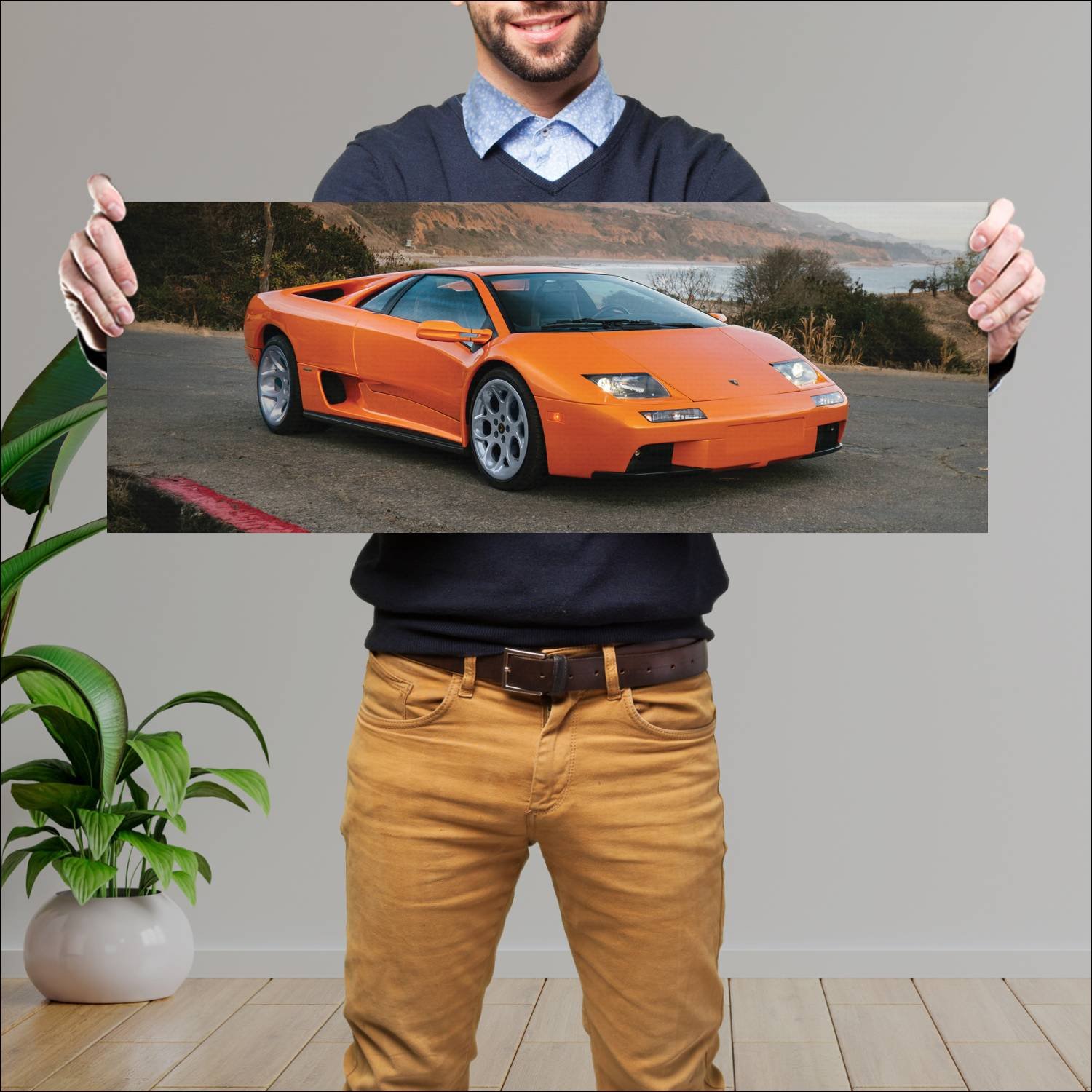 Cuadro grande 30x80cm 2000 lamborghini diablo vt 6 140 Lamborghini