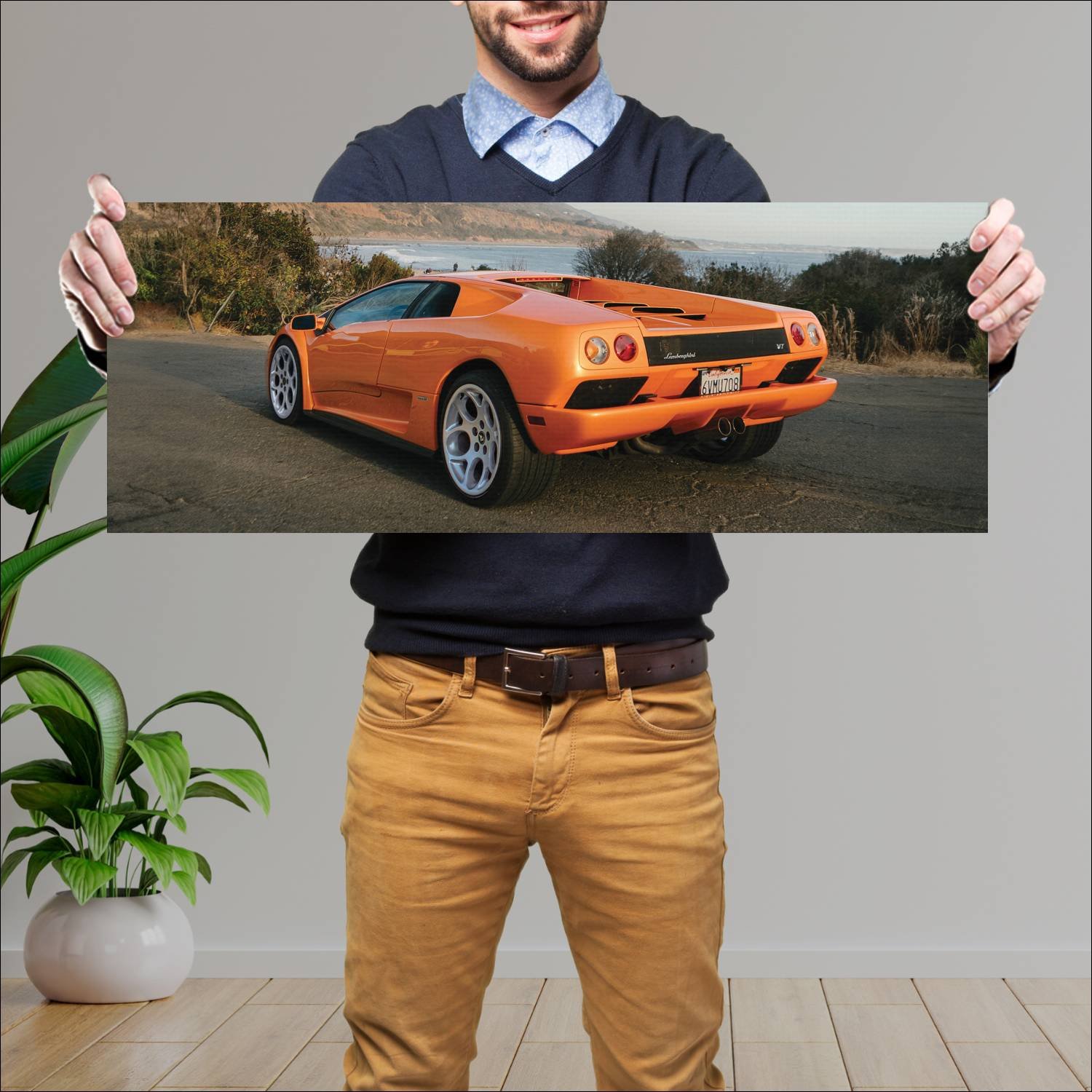 Cuadro grande 30x80cm 2000 lamborghini diablo vt 6 141 Lamborghini