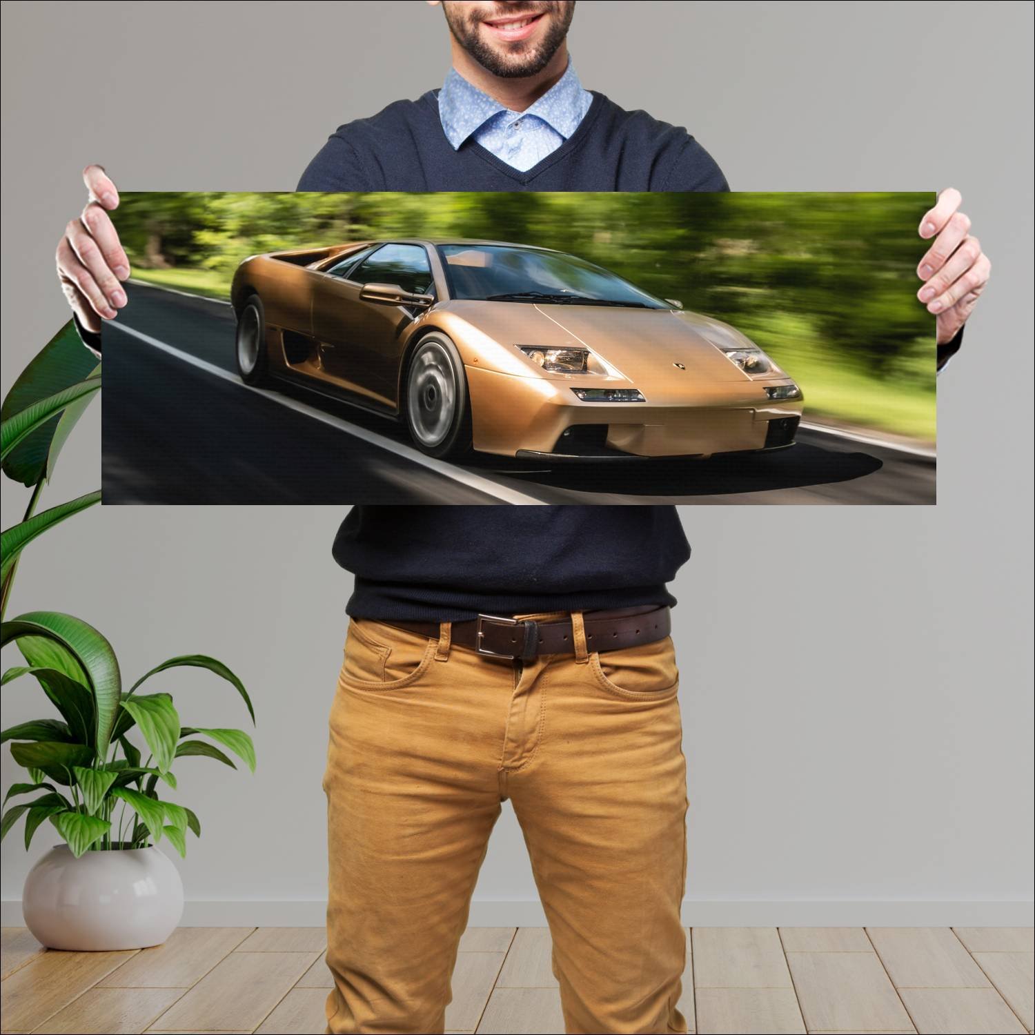 Cuadro grande 30x80cm 2001 lamborghini diablo vt 6 142 Lamborghini