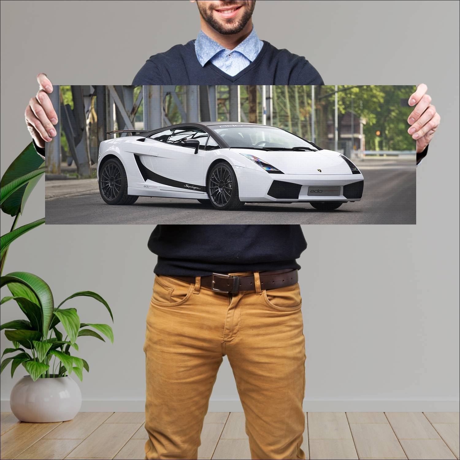 Cuadro grande 30x80cm 2008 lamborghini gallardo su 197 Lamborghini