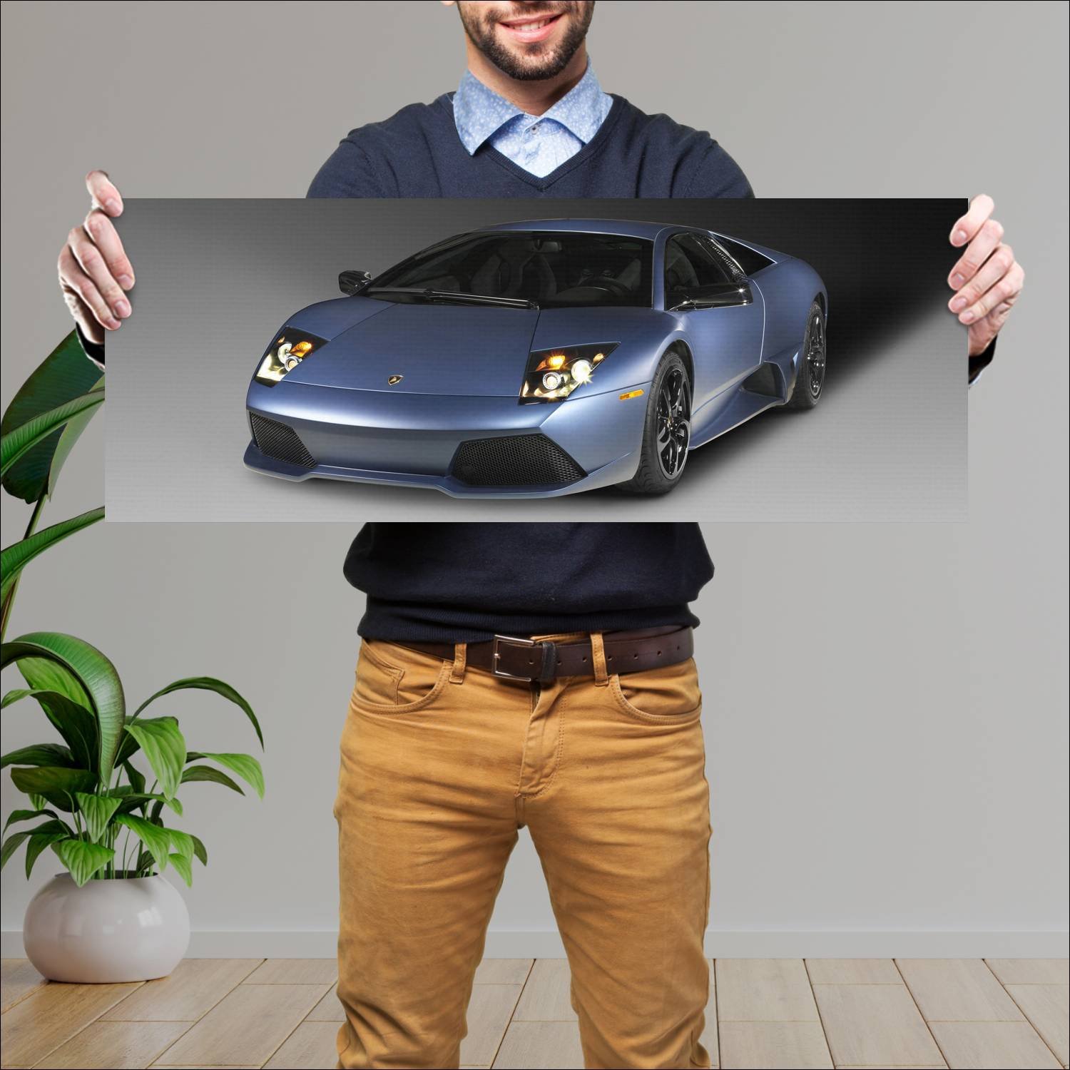 Cuadro grande 30x80cm 2008 lamborghini murcielago 198 Lamborghini
