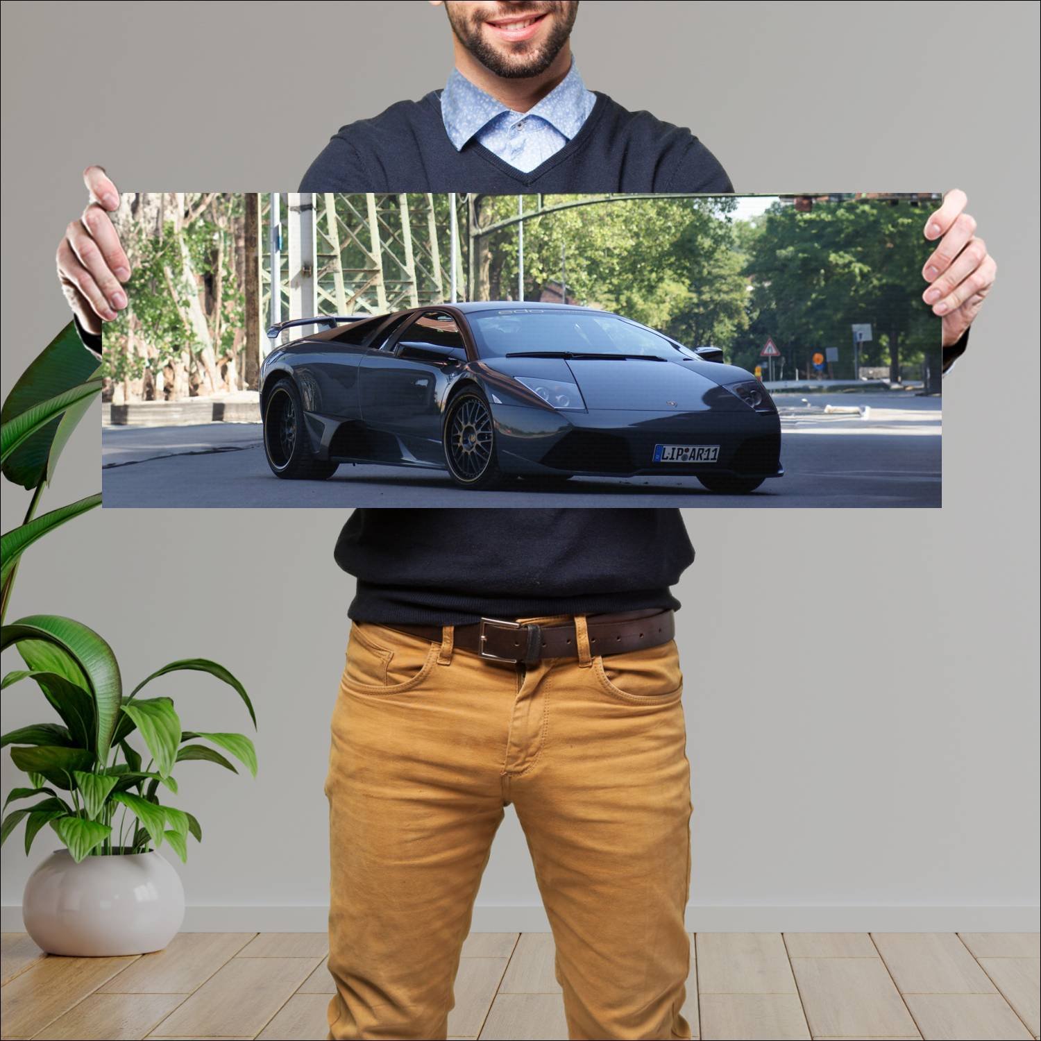 Cuadro grande 30x80cm 2008 lamborghini murcielago 201 Lamborghini
