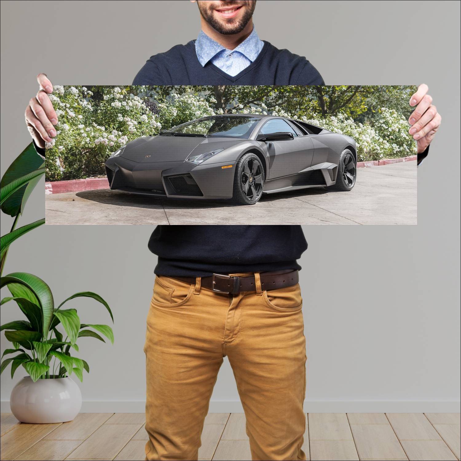 Cuadro grande 30x80cm 2008 lamborghini reventon us 205 Lamborghini
