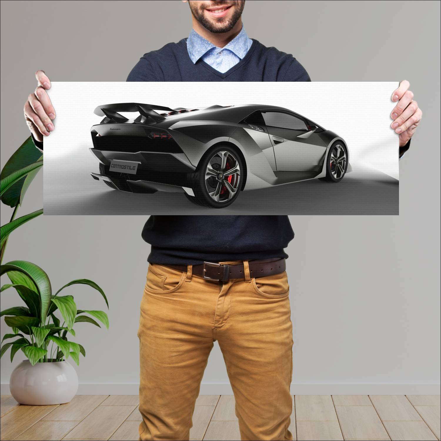 Cuadro grande 30x80cm 2010 lamborghini sesto eleme 232 Lamborghini