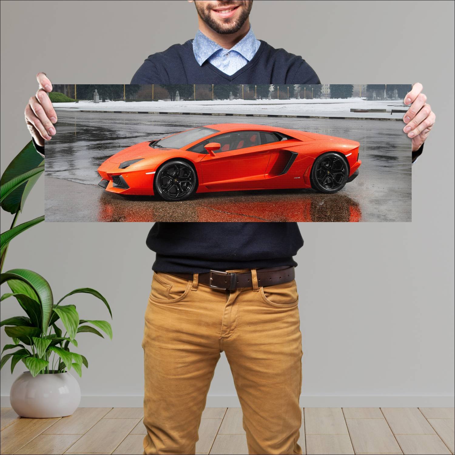 Cuadro grande 30x80cm 2011 lamborghini aventador l 234 Lamborghini