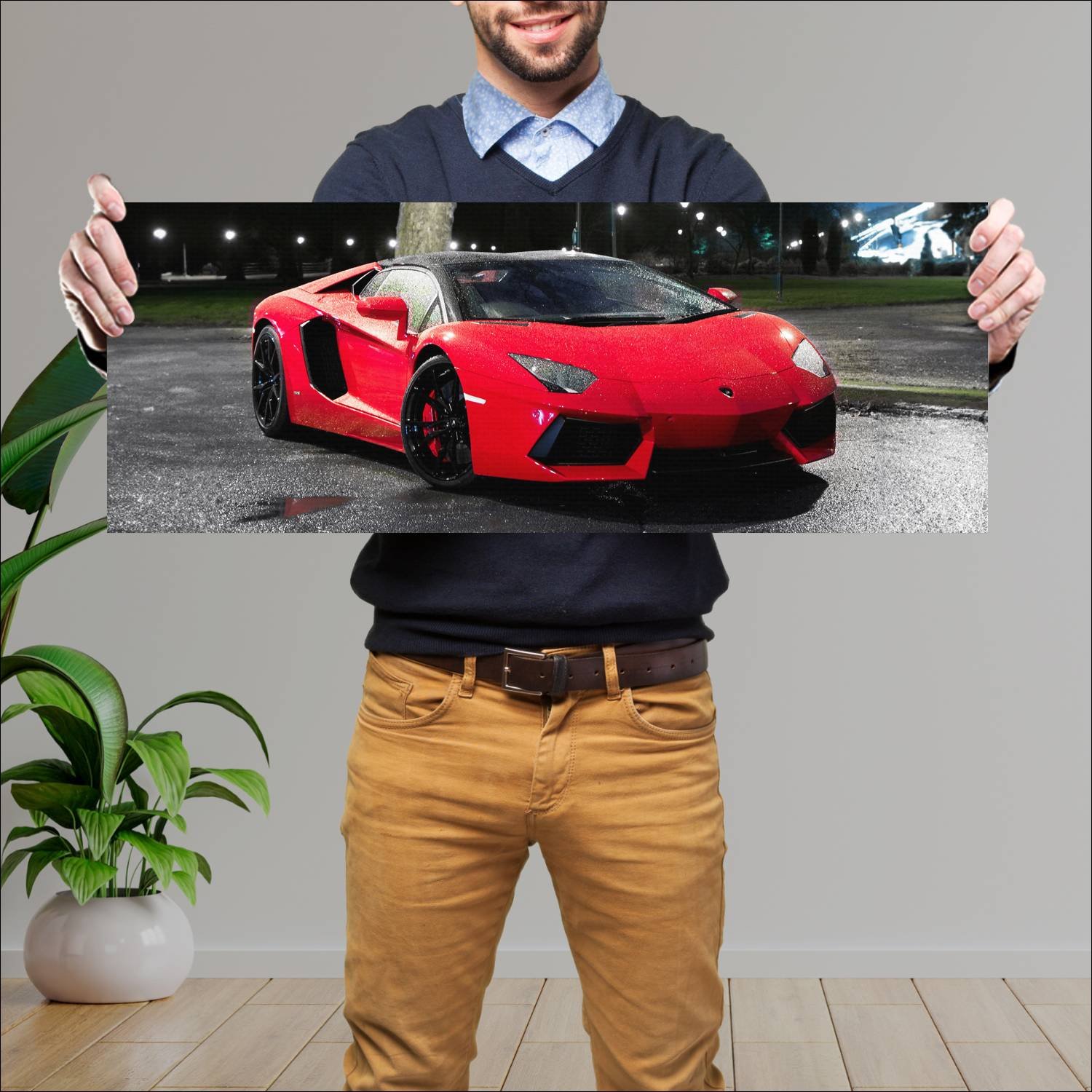 Cuadro grande 30x80cm 2011 lamborghini aventador l 236 Lamborghini