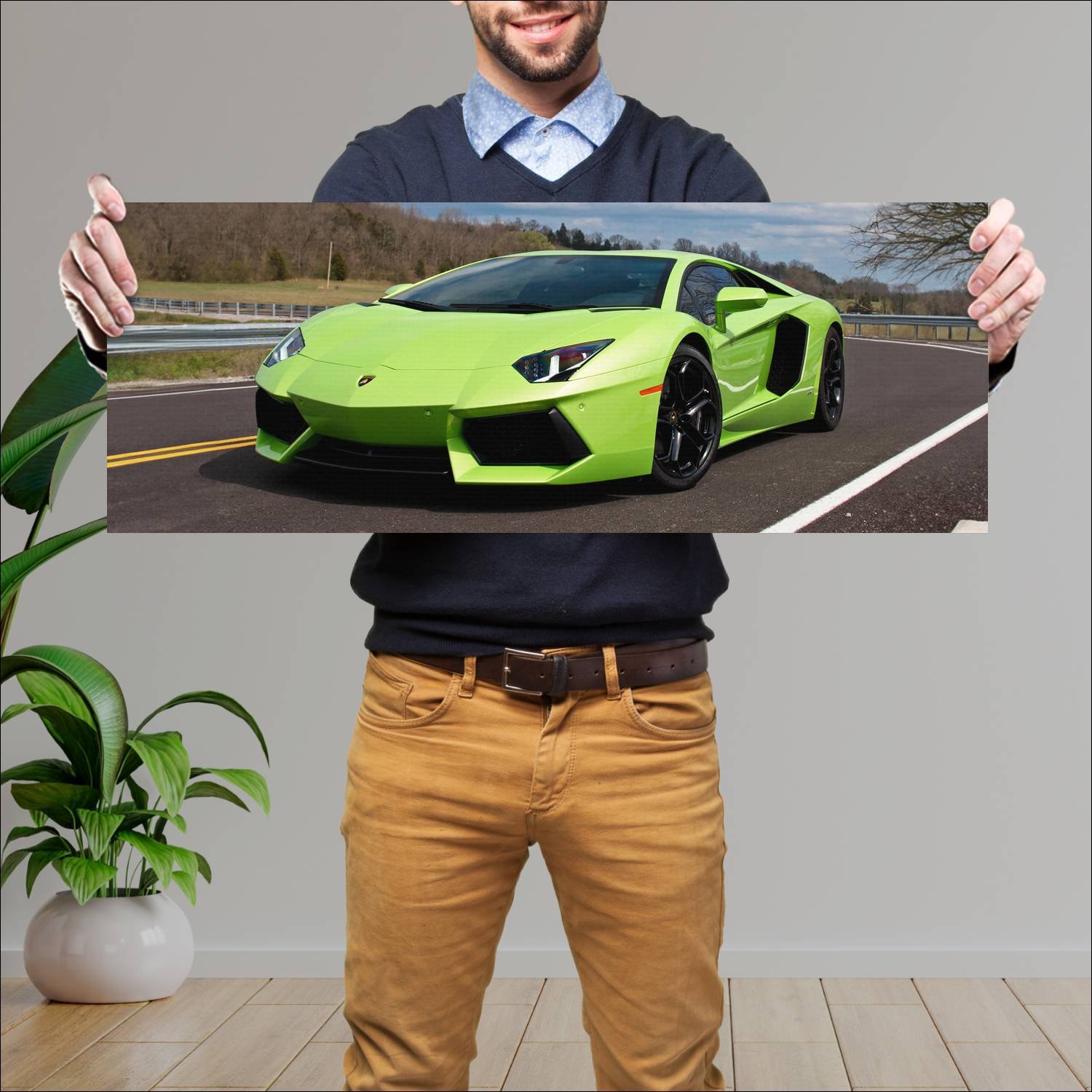 Cuadro grande 30x80cm 2011 lamborghini aventador l 237 Lamborghini