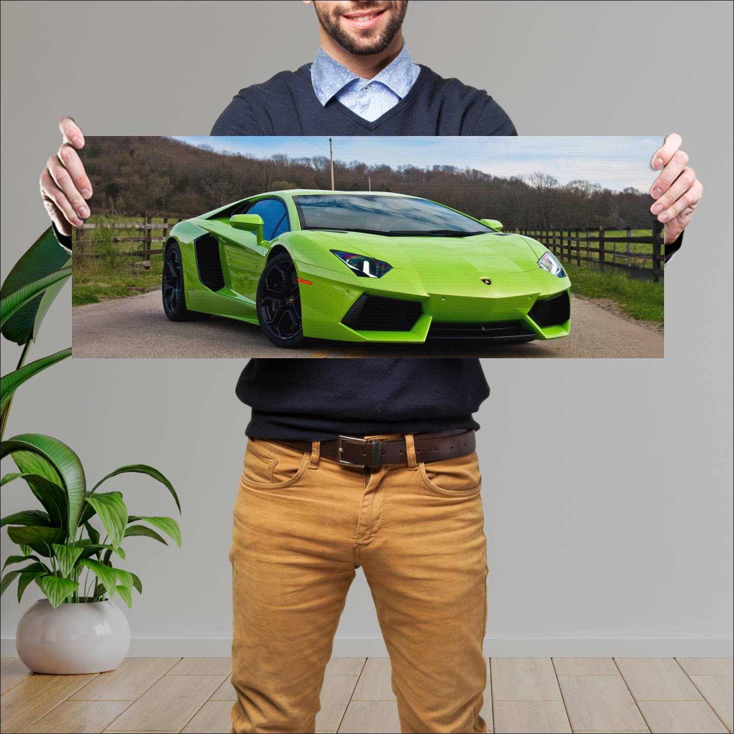 Cuadro grande 30x80cm 2011 lamborghini aventador l 238 Lamborghini