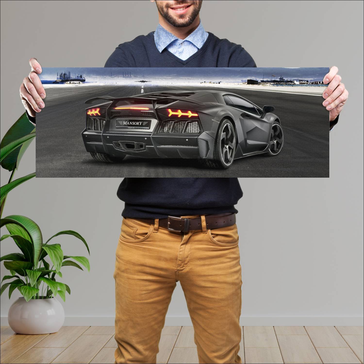 Cuadro grande 30x80cm 2012 mansory carbonado auto 264 Lamborghini