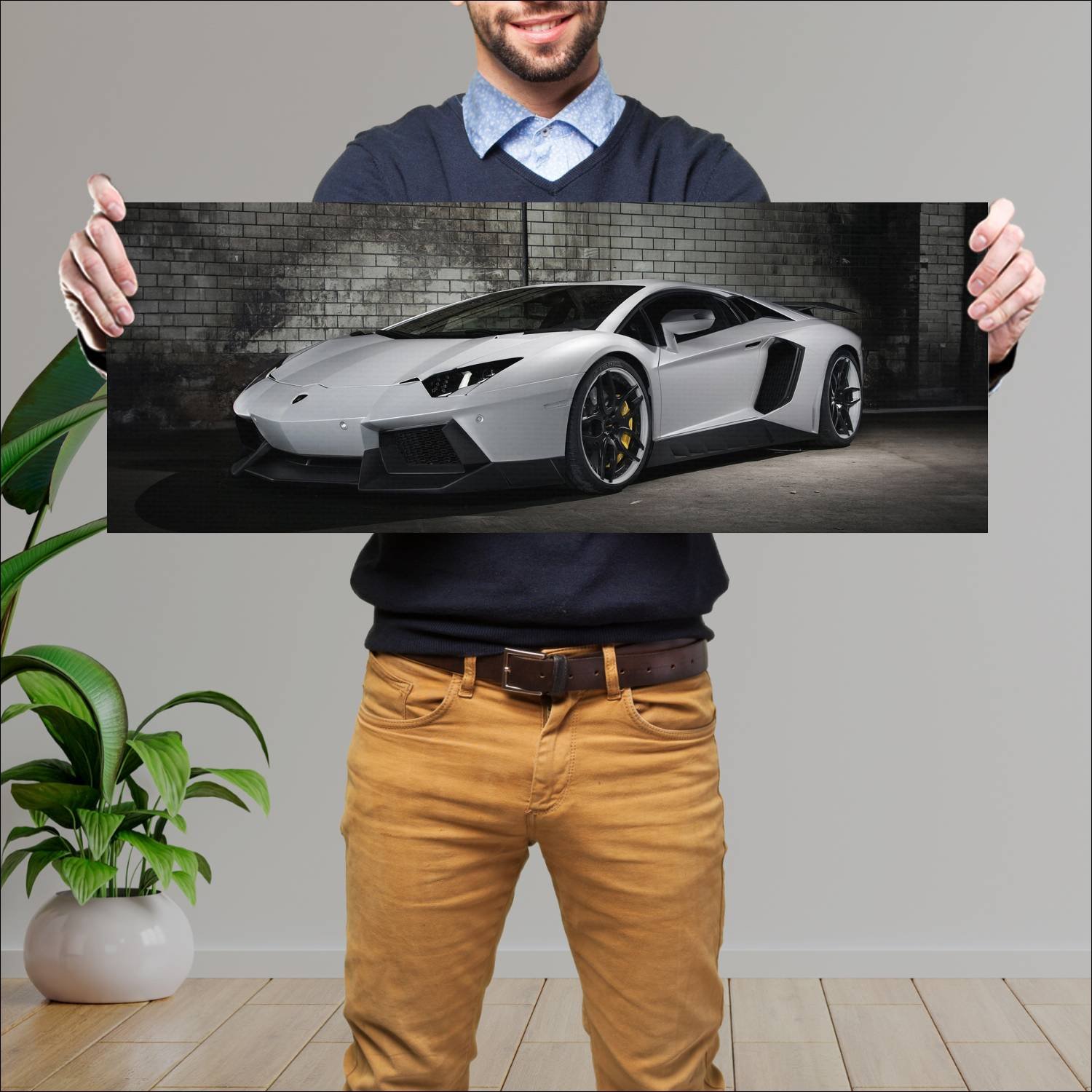 Cuadro grande 30x80cm 2013 lamborghini aventador l 268 Lamborghini