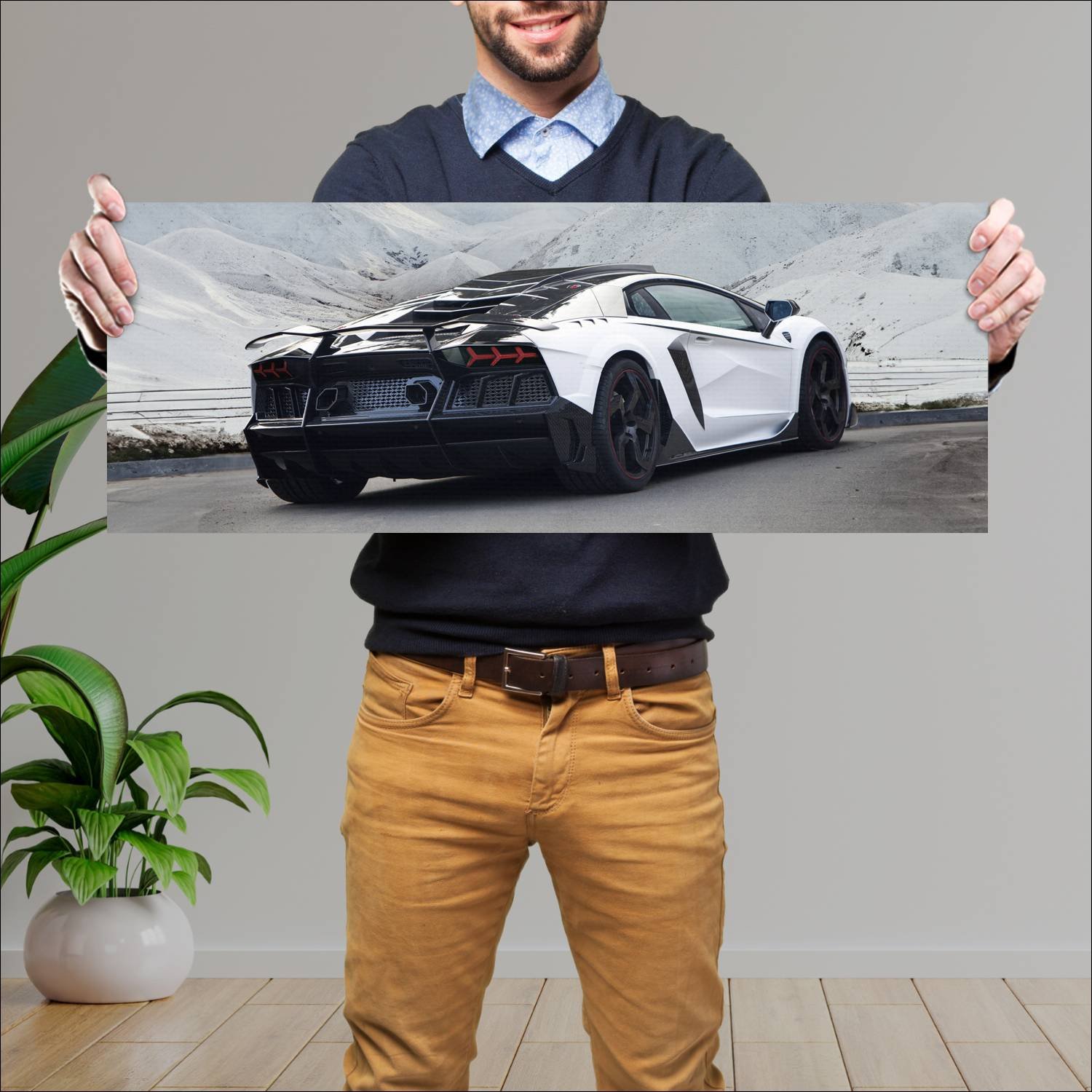 Cuadro grande 30x80cm 2014 mansory carbonado gt 69 316 Lamborghini