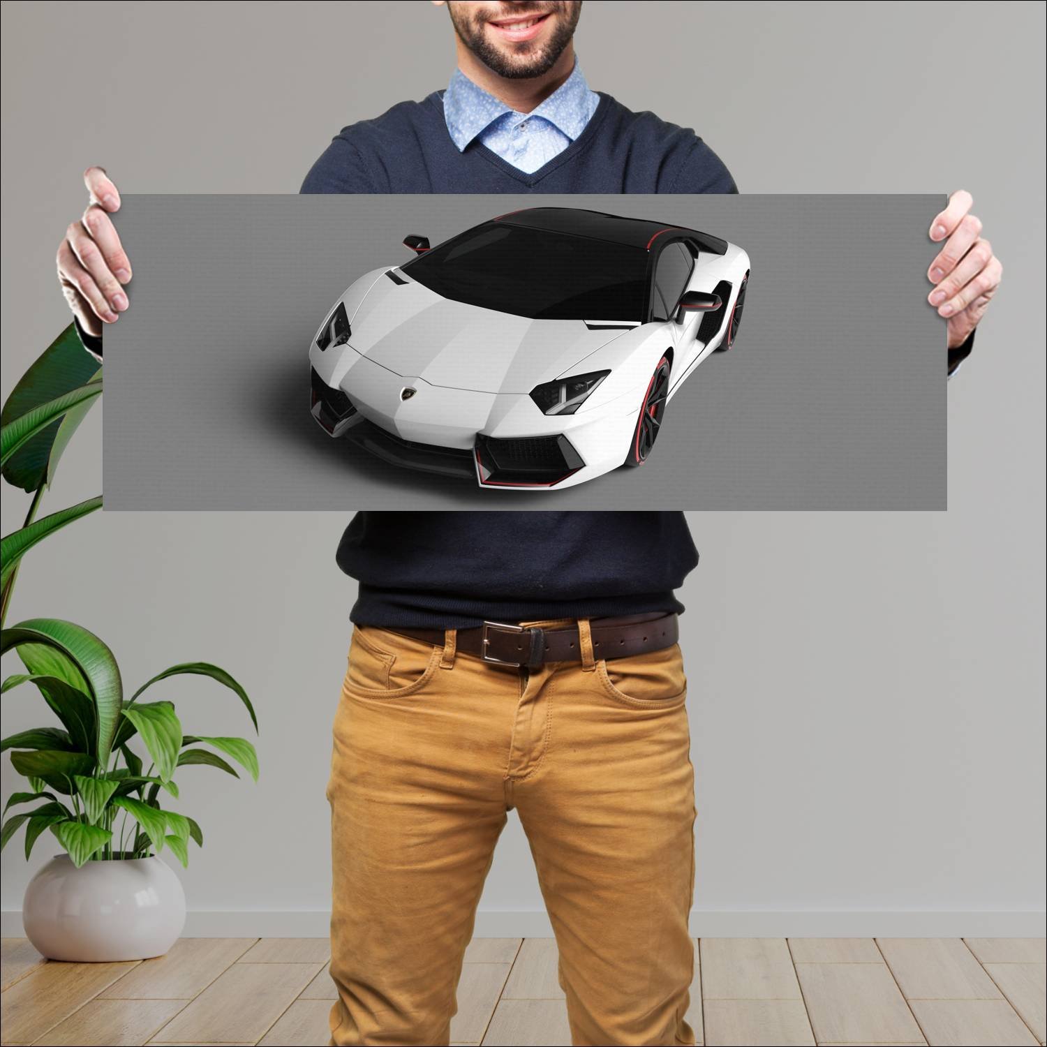 Cuadro grande 30x80cm 2015 lamborghini aventador l 317 Lamborghini