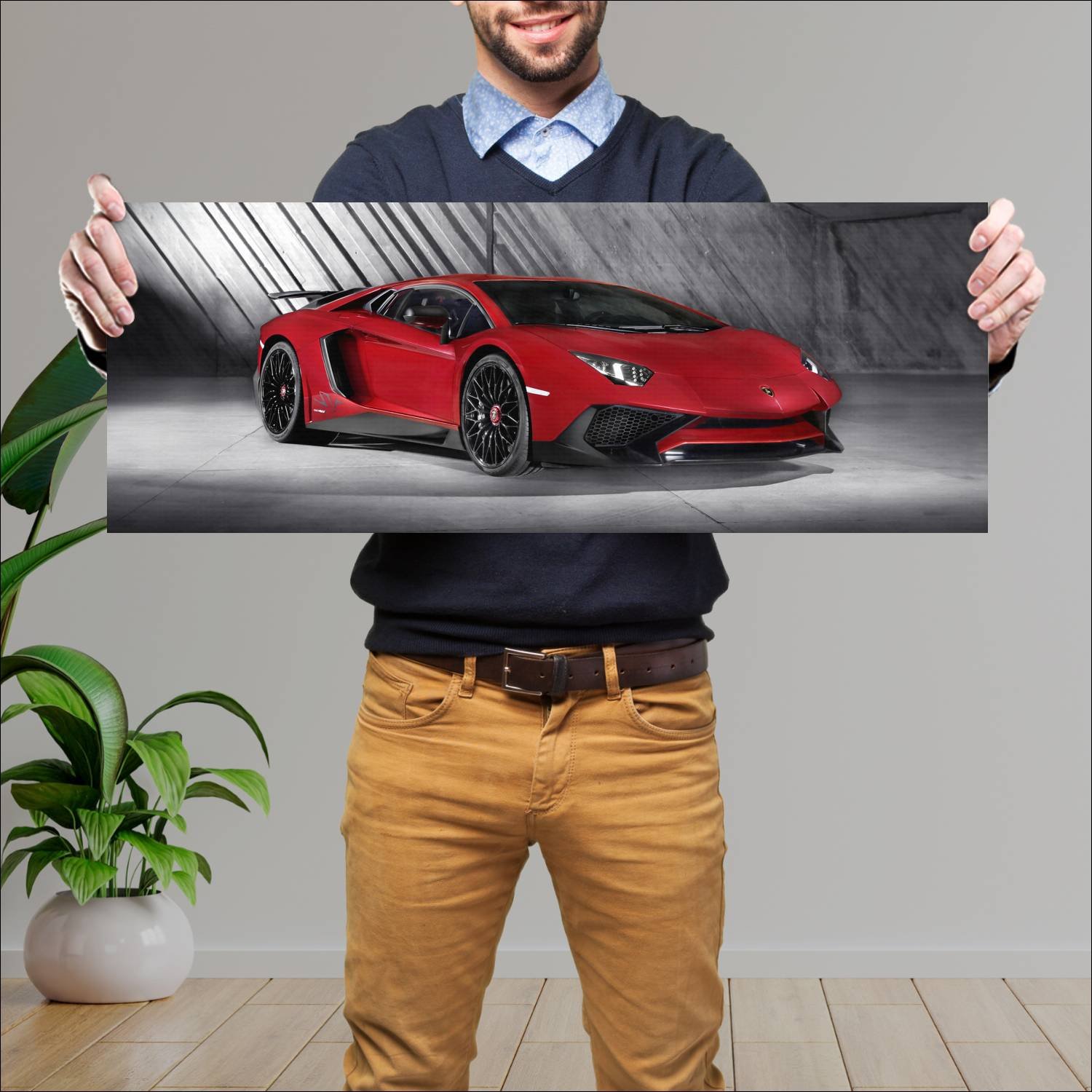Cuadro grande 30x80cm 2015 lamborghini aventador l 318 Lamborghini
