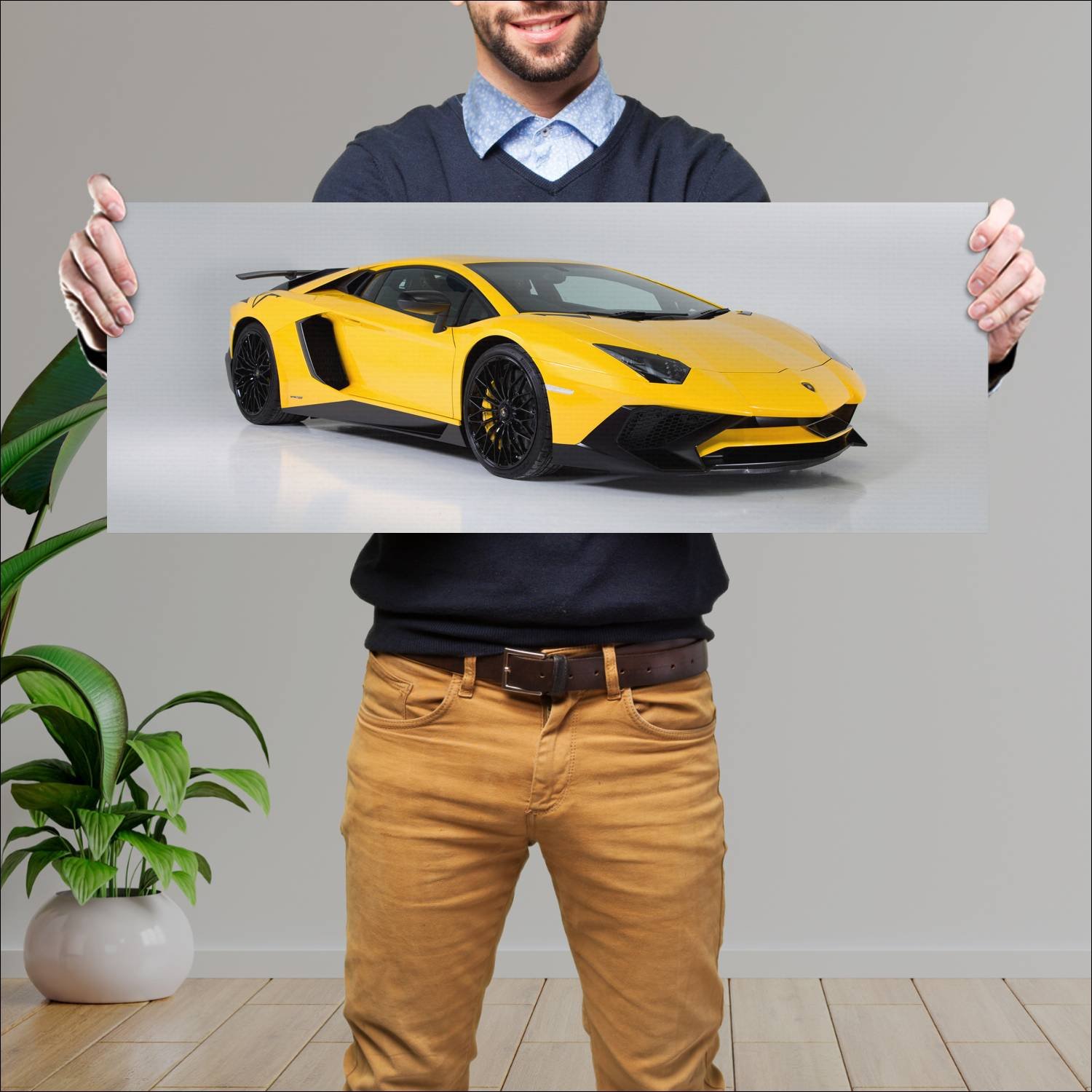Cuadro grande 30x80cm 2015 lamborghini aventador l 319 Lamborghini