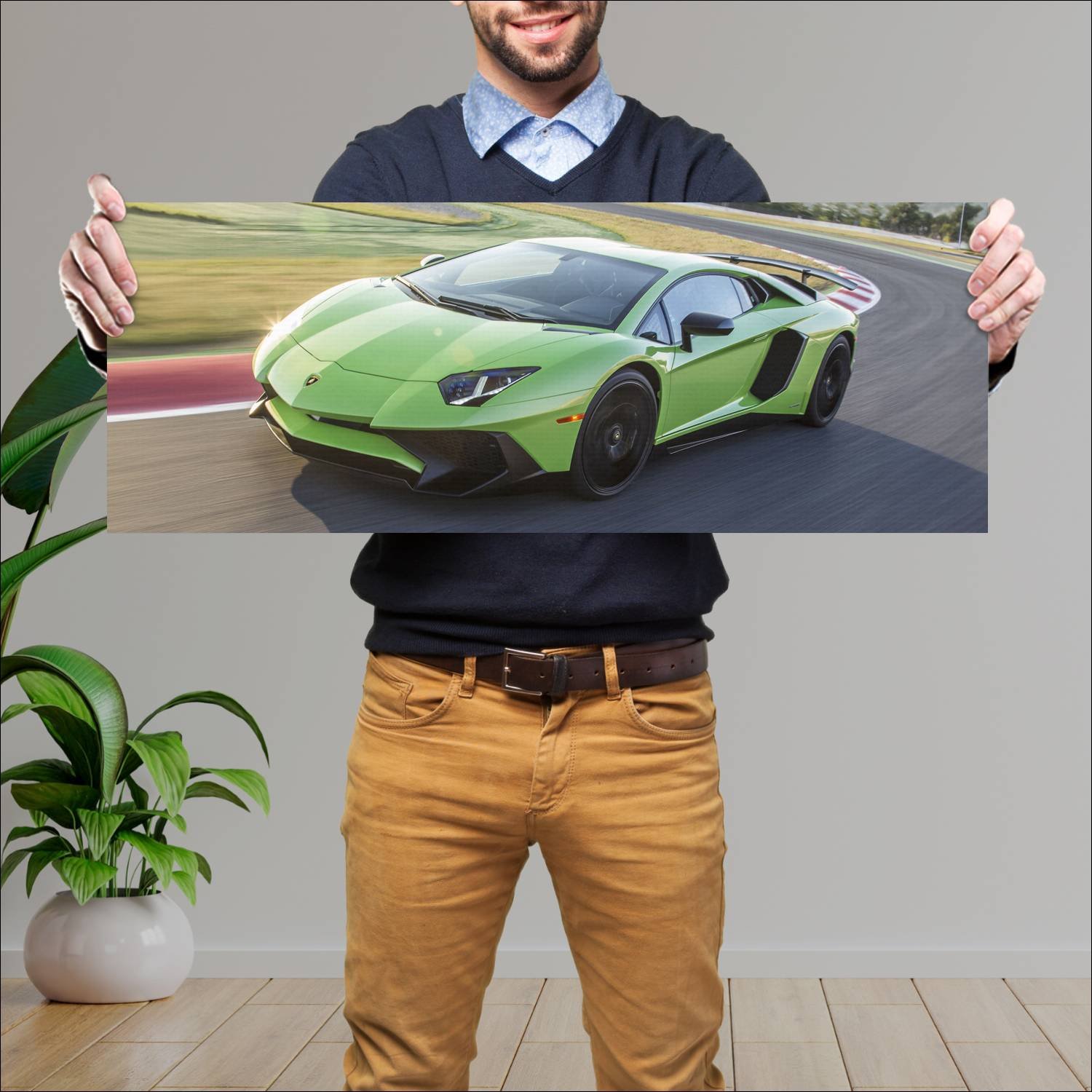 Cuadro grande 30x80cm 2015 lamborghini aventador l 322 Lamborghini