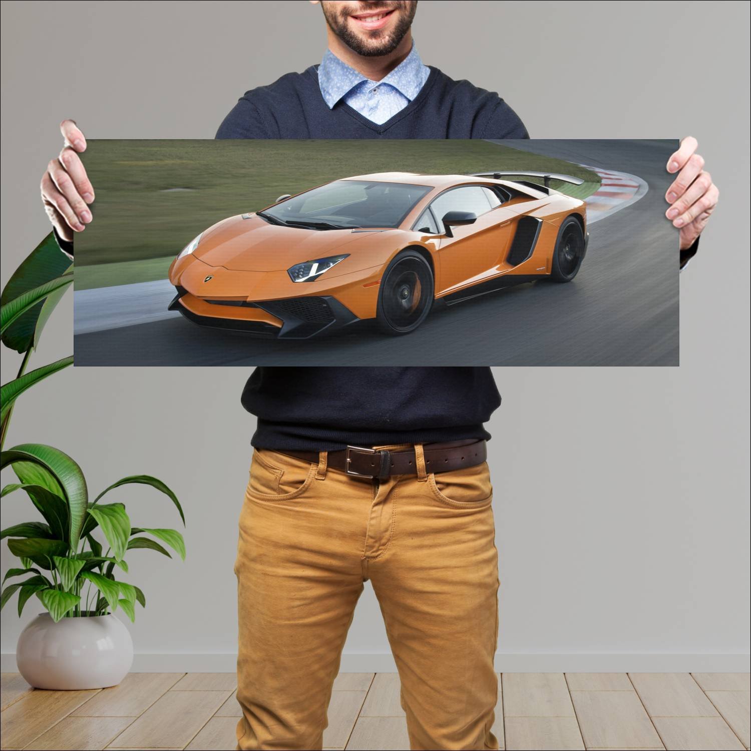 Cuadro grande 30x80cm 2015 lamborghini aventador l 323 Lamborghini