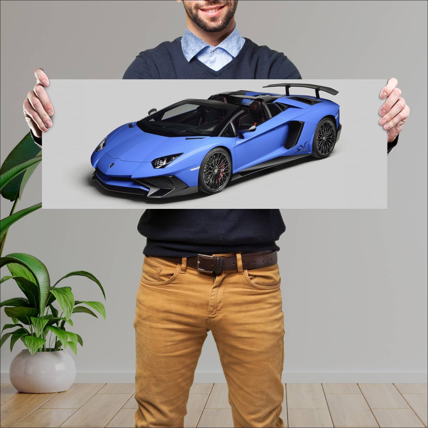 Cuadro grande 30x80cm 2015 lamborghini aventador l 324 Lamborghini