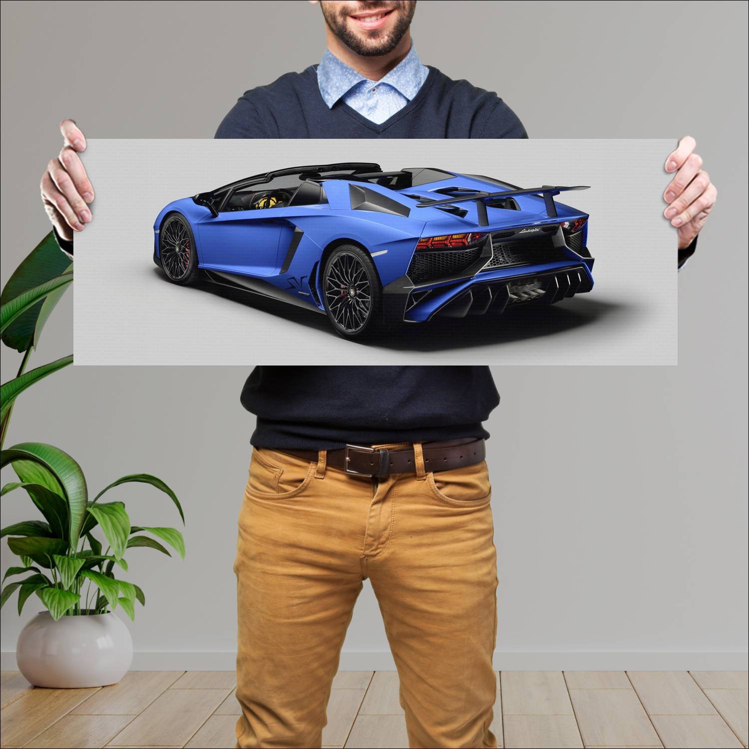 Cuadro grande 30x80cm 2015 lamborghini aventador l 325 Lamborghini
