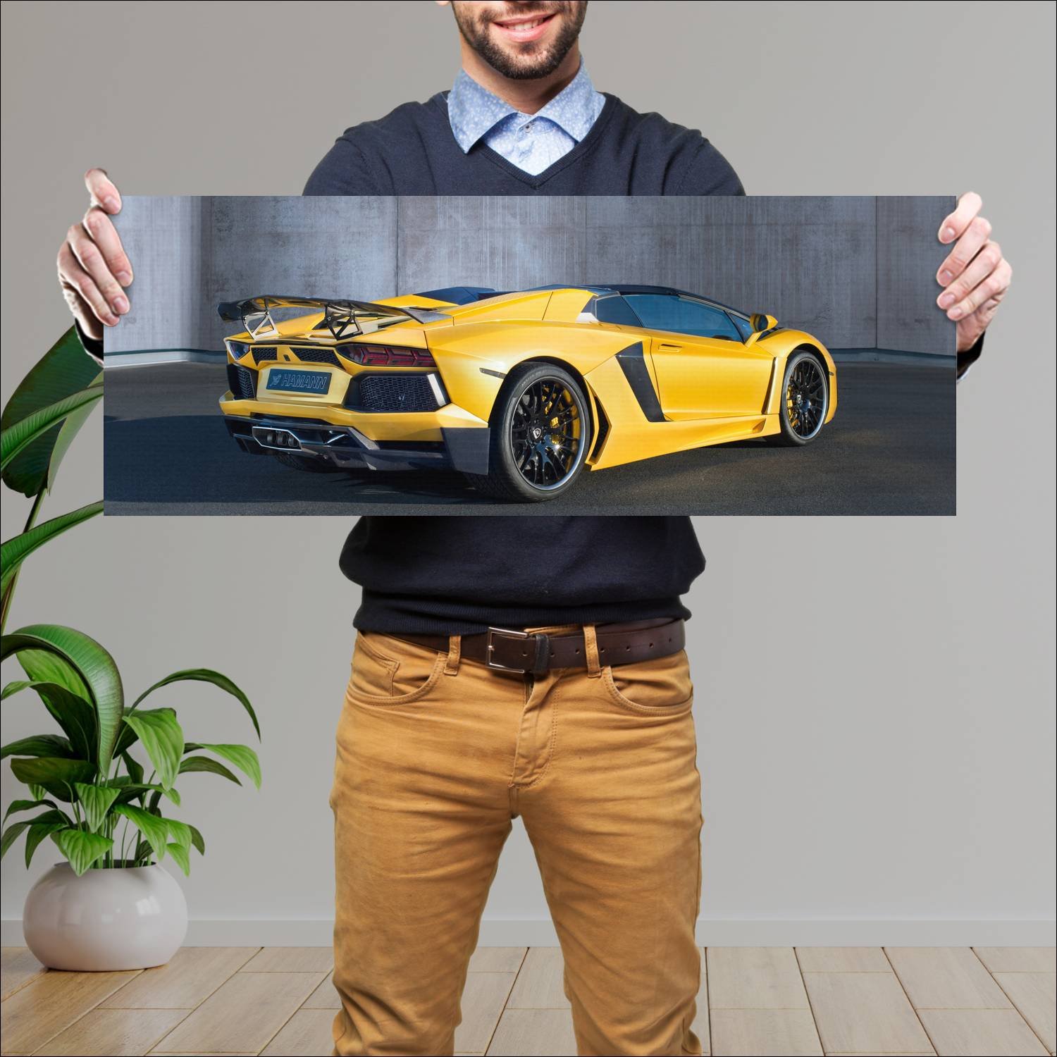 Cuadro grande 30x80cm 2015 lamborghini aventador r 327 Lamborghini