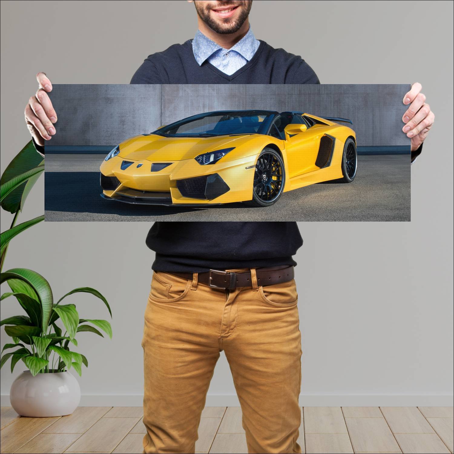 Cuadro grande 30x80cm 2015 lamborghini aventador r 328 Lamborghini