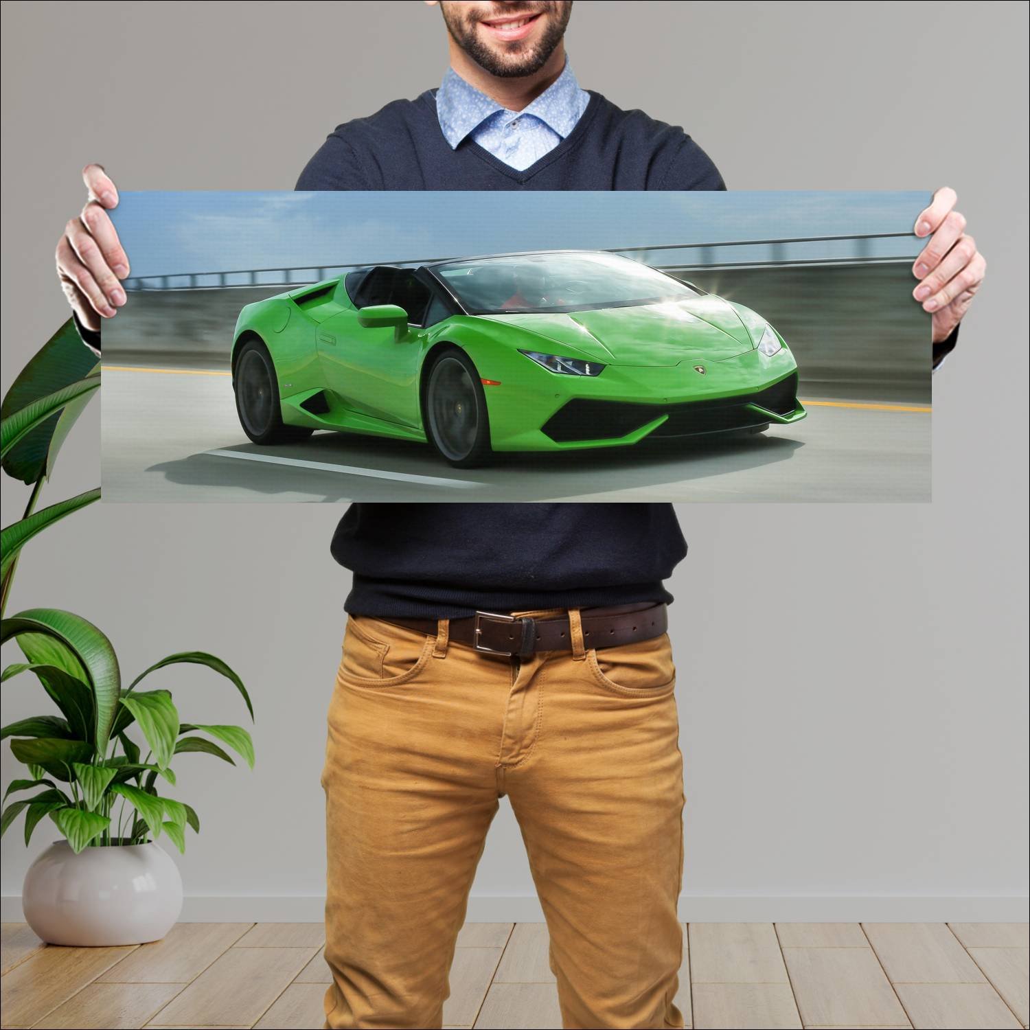 Cuadro grande 30x80cm 2015 lamborghini huracan lp 348 Lamborghini