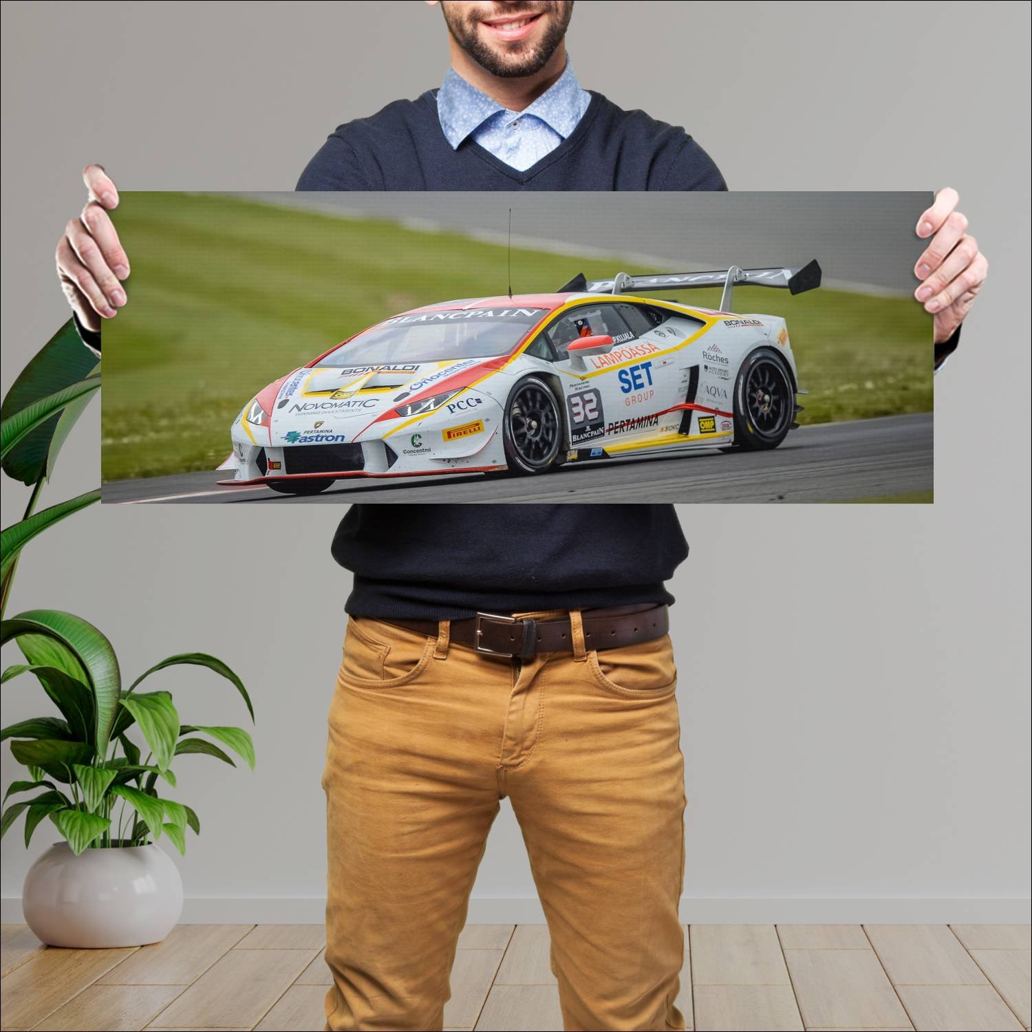 Cuadro grande 30x80cm 2015 lamborghini huracan lp 350 Lamborghini