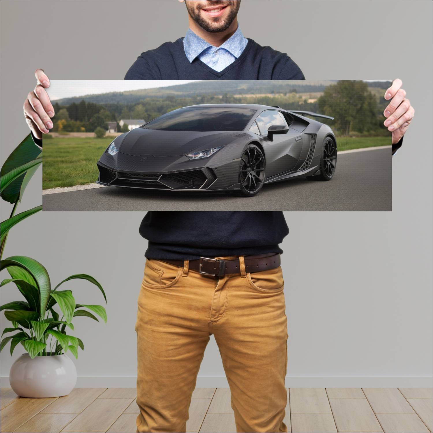 Cuadro grande 30x80cm 2015 mansory torofeo auto 353 Lamborghini
