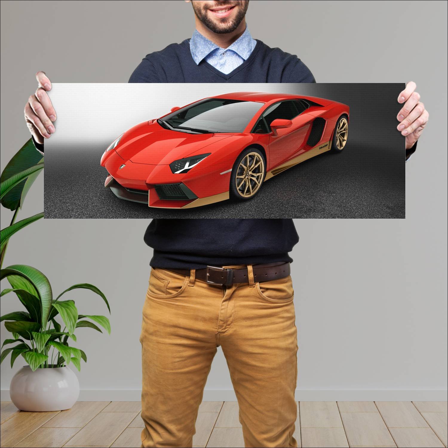 Cuadro grande 30x80cm 2016 lamborghini aventador l 354 Lamborghini