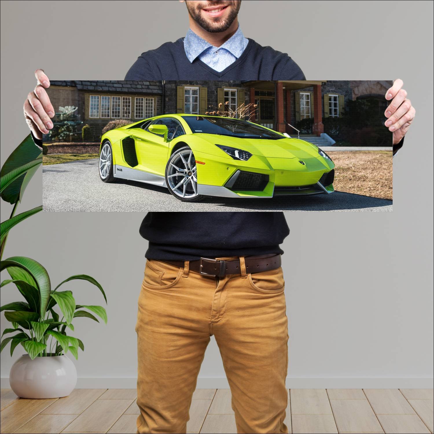 Cuadro grande 30x80cm 2016 lamborghini aventador l 356 Lamborghini