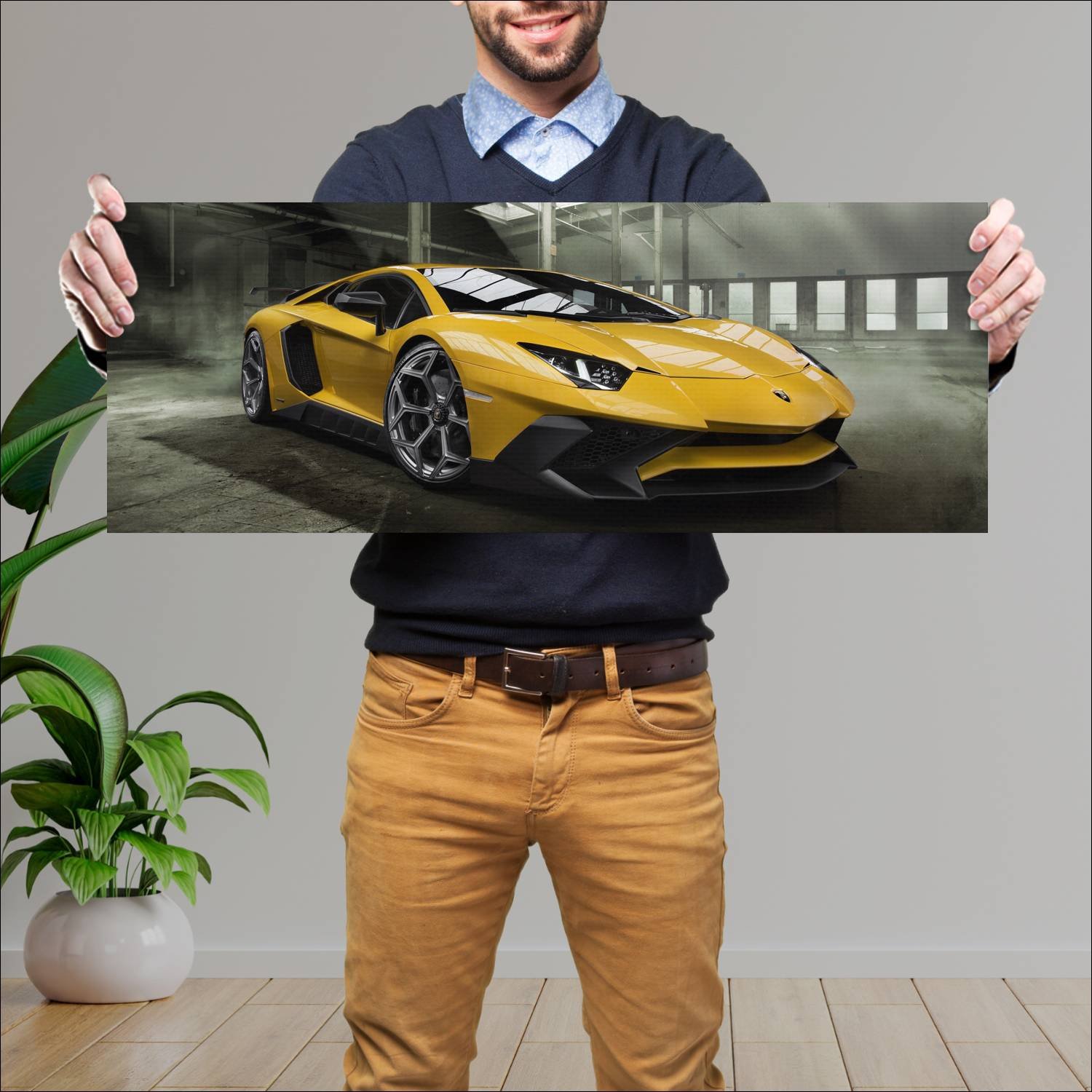 Cuadro grande 30x80cm 2016 lamborghini aventador l 357 Lamborghini